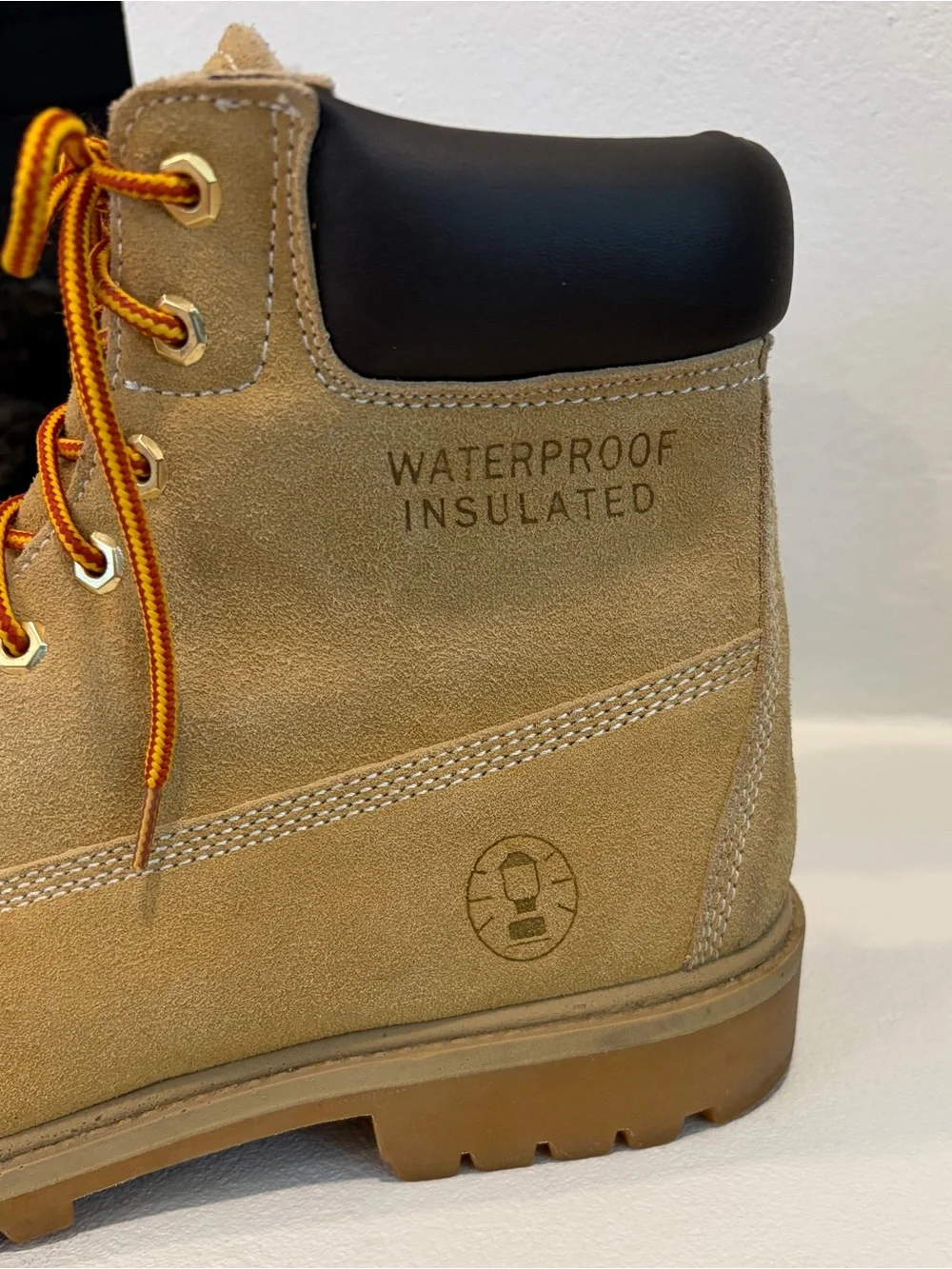 Coleman Sz 12 Tan Suede Waterproof Insulated Oil Resistant Steel Toe Work Boots